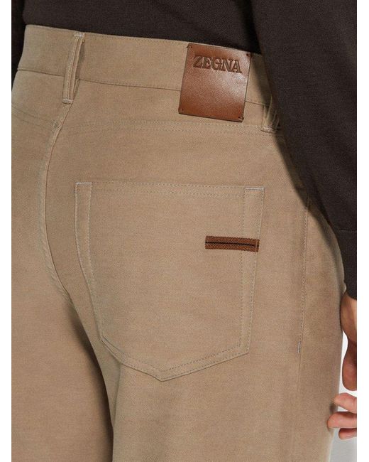 Zegna Natural Roccia Tapered Trousers for men