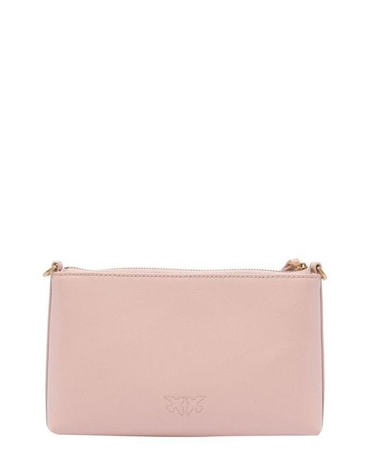 Pinko Pink Flat Horizontal Top Zipped Shoulder Bag