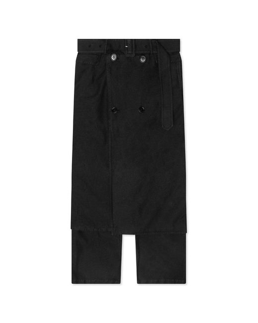 Dries Van Noten Black Belted Button Detailed Pants for men
