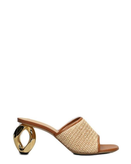 J.W. Anderson Natural Sculpted Heel Woven Designed Sandals