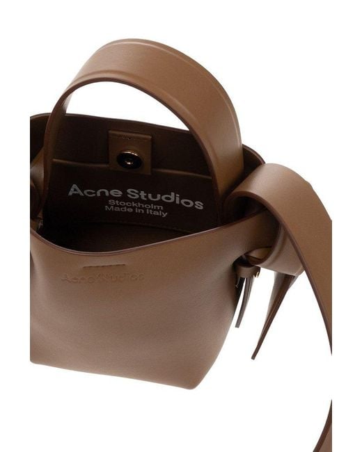 Acne Brown Musubi Logo Embossed Micro Tote Bag