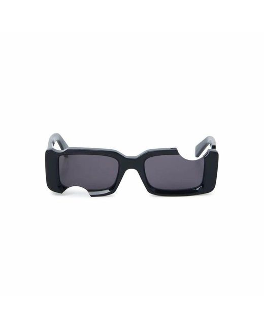 Off-White c/o Virgil Abloh Blue Cady Rectangular Frame Sunglasses