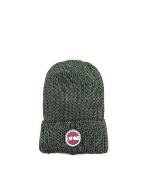 Colmar Green Logo-patch Knitted Beanie