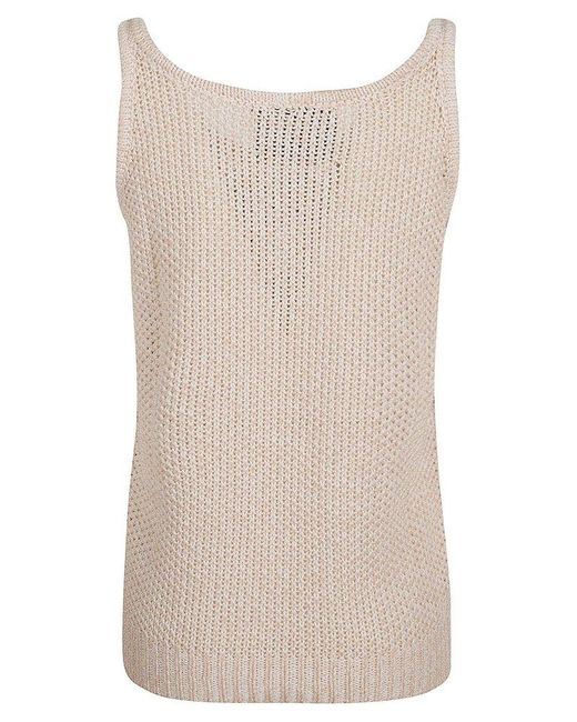 Iceberg Natural Roma Embroidered Knitted Tank Top