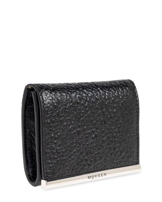 Alexander McQueen Gray Logo Engraved Folded Wallet