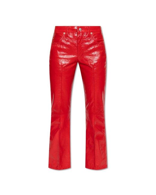 Gucci Red Leather Trousers