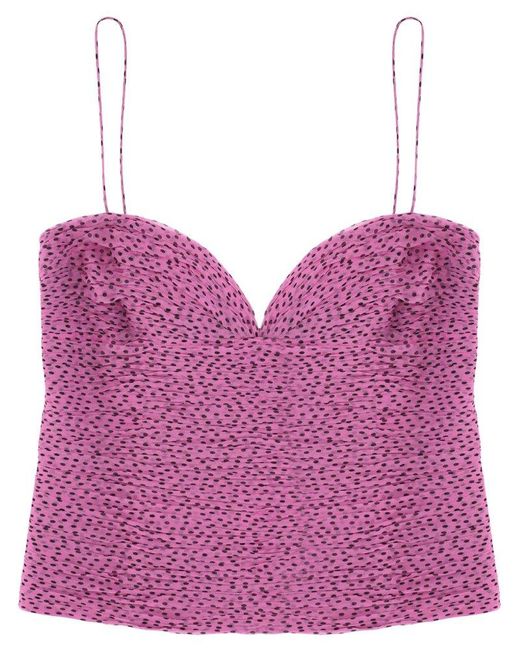 Valentino Purple Dot Printed Sleeveless Top