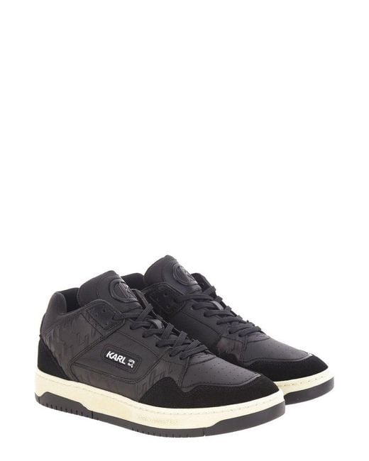 Karl Lagerfeld Blue Logo Patch Lace-up Sneakers for men