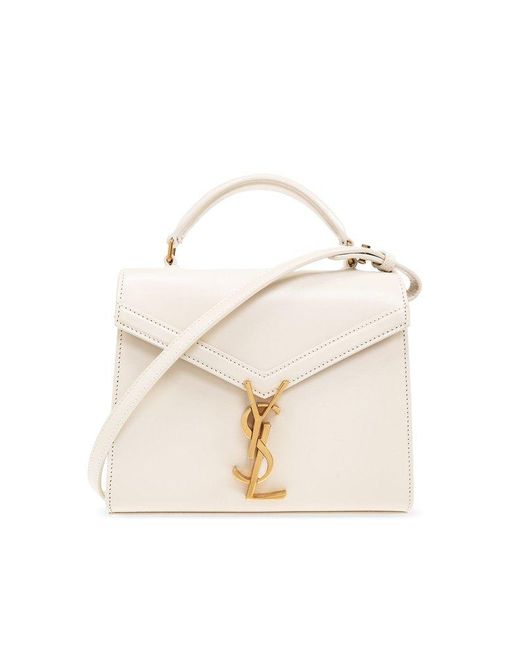Saint Laurent White Cassandra Mini Top Handle Bag