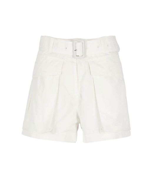 Dries Van Noten White Belted Mini Shorts