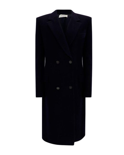 Valentino Black Double-breasted Coat