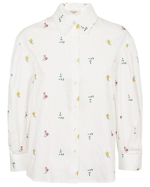 Weekend by Maxmara Natural All-over Embroidered Long-sleeved Shirt