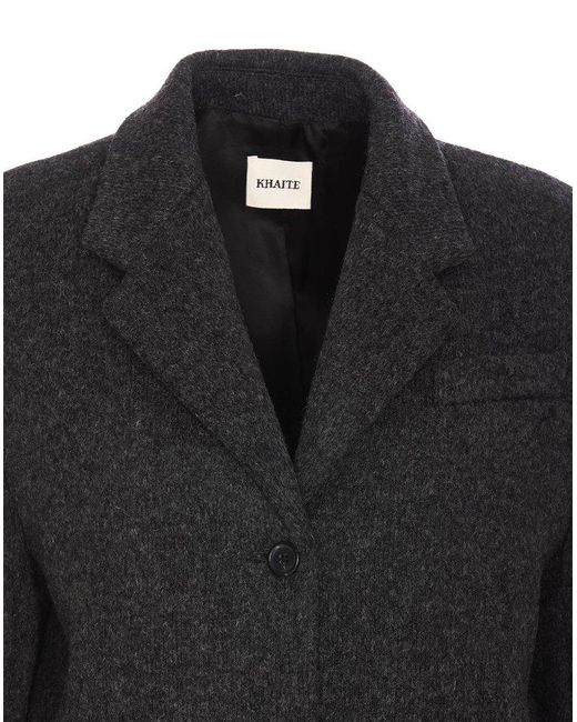 Khaite Black Collared Button-up Coat