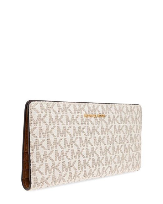 MICHAEL Michael Kors Gray Bryant Large Signature Logo Snap-Front Wallet