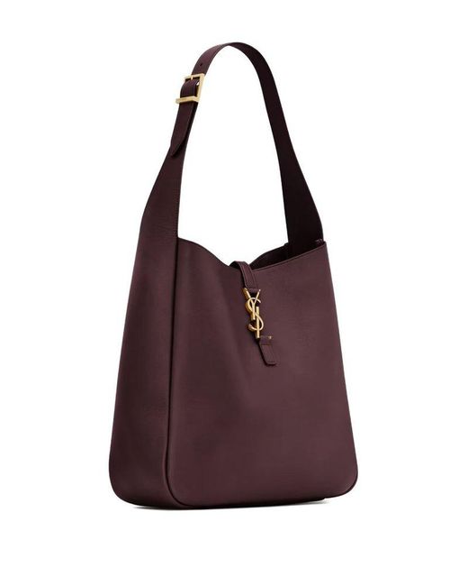 Saint Laurent Purple Le 5 À 7 Logo Plaque Large Shoulder Bag