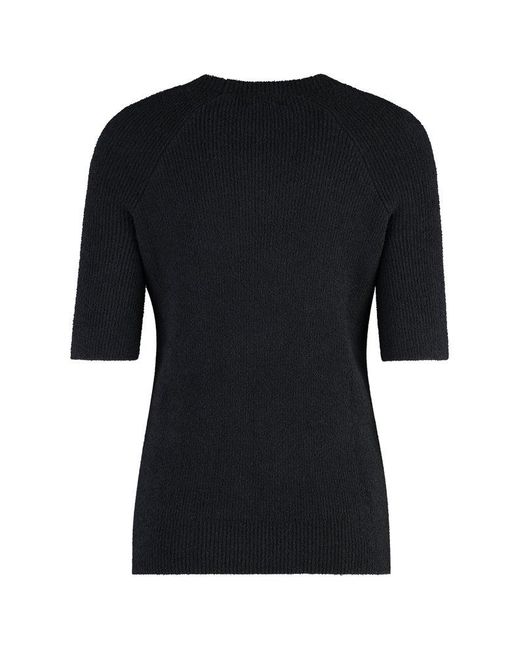 Totême  Black Crewneck Knitted T-shirt