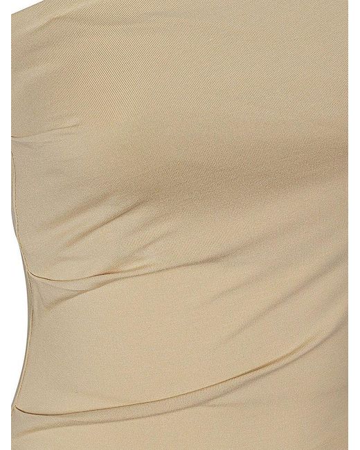 Weekend by Maxmara Natural Ruched Strapless Top