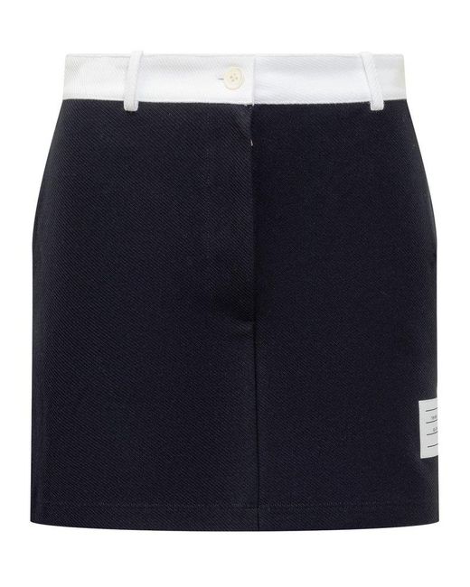 Thom Browne Blue Skirt With Loops