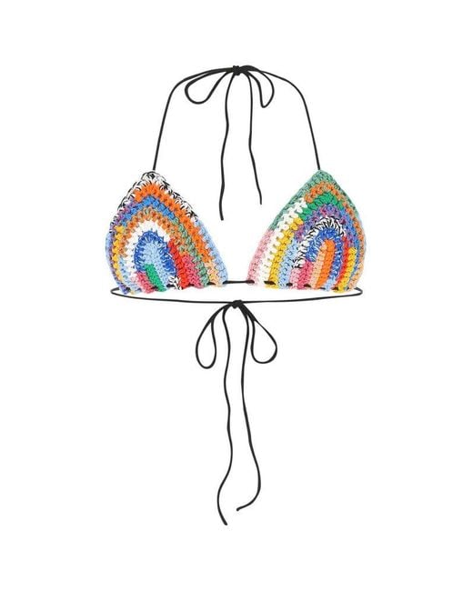 Miu Miu Multicolor Crochet-knit Bikini Top