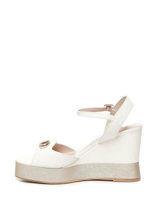 Liu Jo Natural Logo Plaque Wedge Sandals
