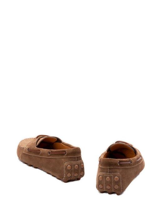 Tod's Brown Boat Gommino Bubble Loafers for men