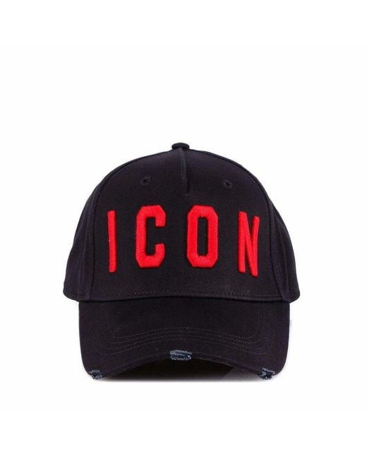 DSquared² Icon Embroidered Distressed Baseball Cap for men