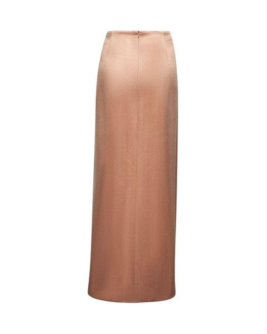 Giorgio Armani White Viscose And Cupro Long Skirt