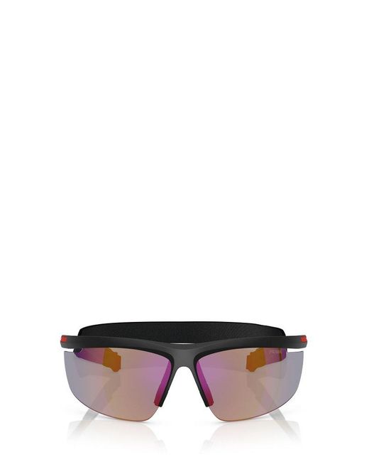 Prada Black Shield Frame Sunglasses for men