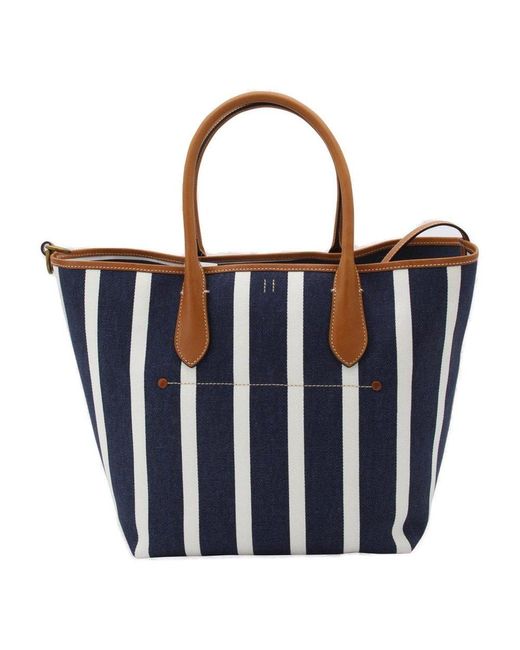 Polo Ralph Lauren Blue Polo Pony Embroidered Striped Tote Bag for men
