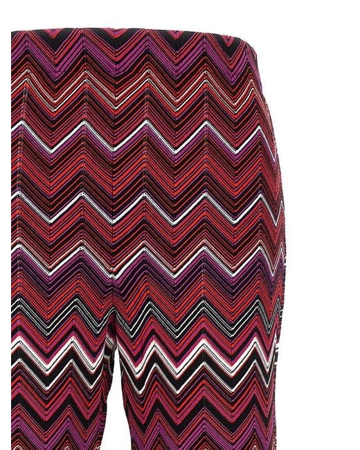 Missoni Red Zigzag High-Waist Straight-Leg Trousers