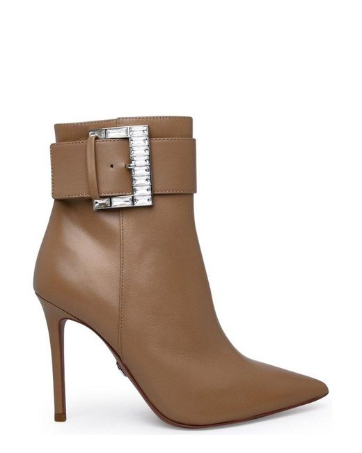 MICHAEL Michael Kors Giselle Embellished Buckle Ankle Boots in Natural |  Lyst