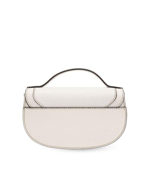 Furla White Club 2 Foldover Top Mini Shoulder Bag