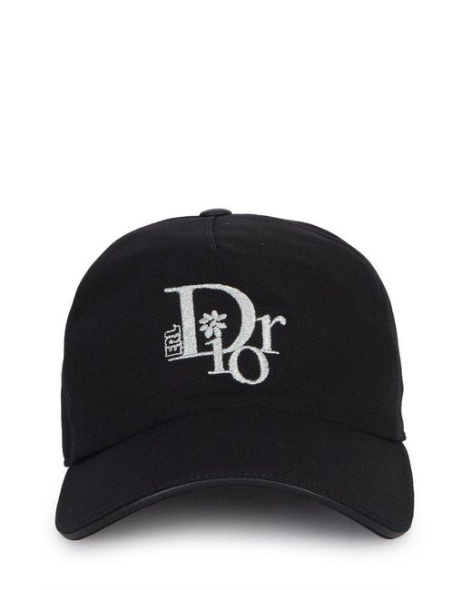 Dior Black Logo Embroidered Baseball Cap for men