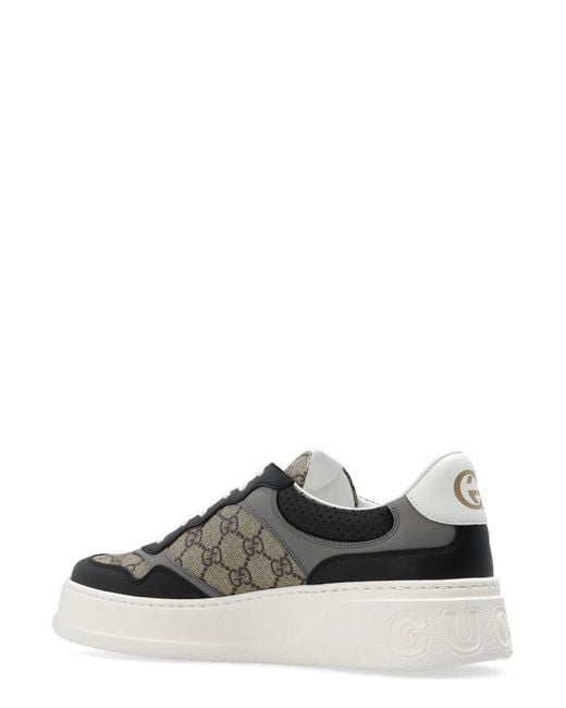Gucci Brown Chunky B Leather And Canvas Low-top Trainers for men