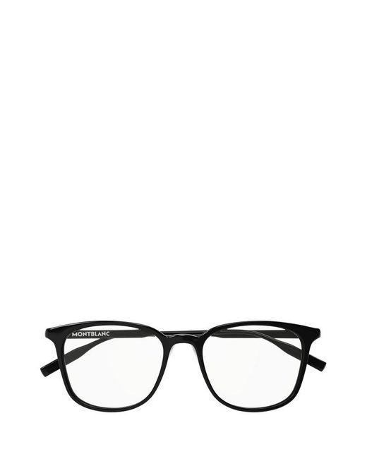 Montblanc Black Rectangular Frame Glasses for men