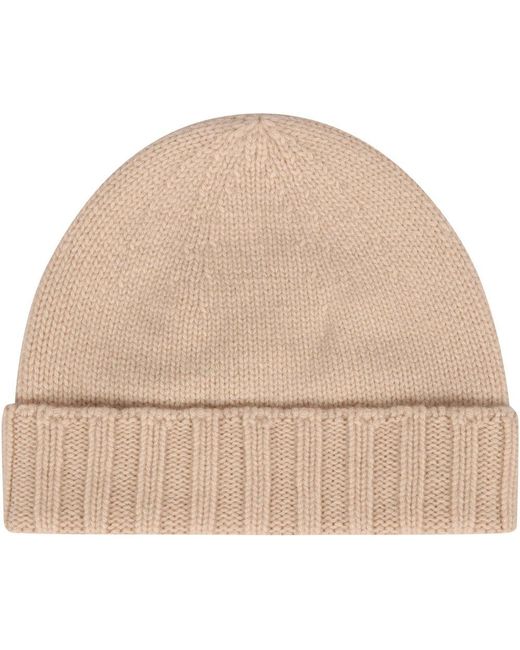 Drumohr Natural Ribbed Beanie Hat for men