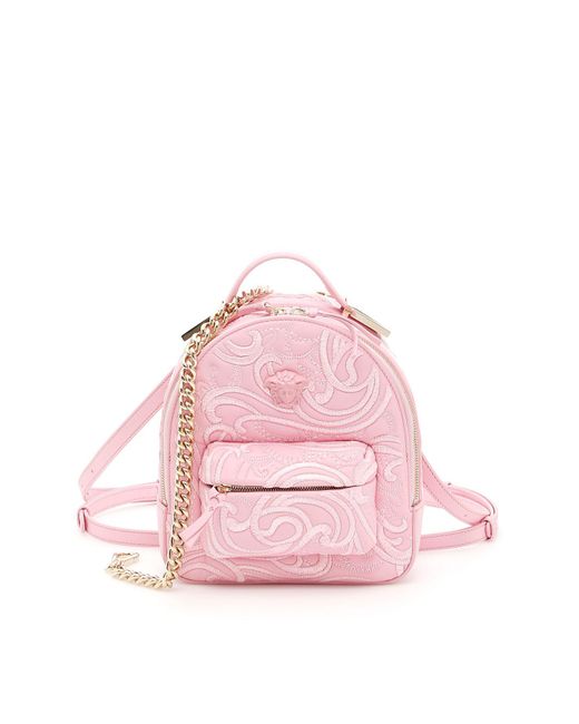 Versace Pink Palazzo Embroidered Backpack