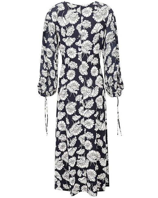 Weekend by Maxmara White All-over Patterned Long-sleeved Dress