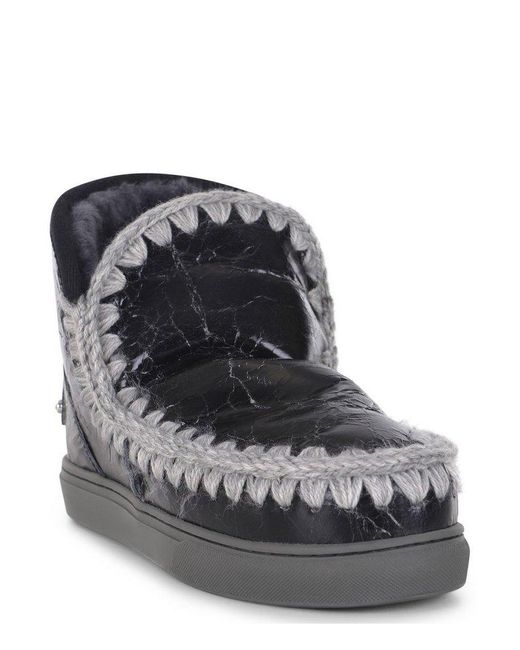 Mou Black Eskimo Embellished Ankle Boots