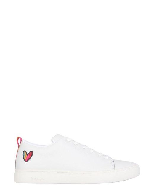 Paul Smith Leather Lee Heart Lace-up Sneakers in White - Lyst
