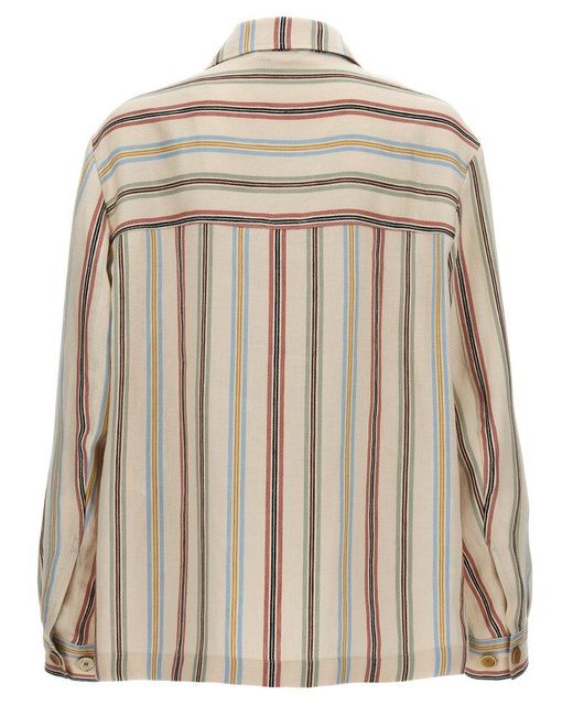 Etro Brown Striped Overshirt for men