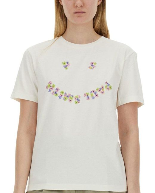 PS by Paul Smith White T-Shirt "Floral"