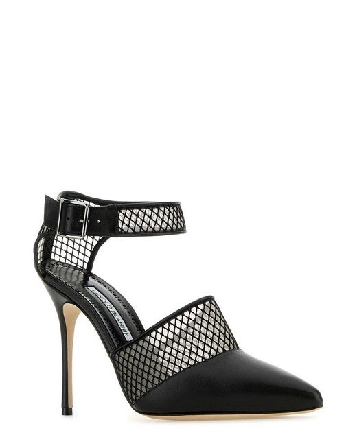 Manolo Blahnik Multicolor Nappa Mesh Stiletto Pumps