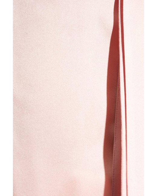Lanvin Pink Silk Top With Tie Neckline,