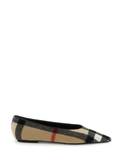 Burberry Multicolor Cashmere Pointed Ballet Flats