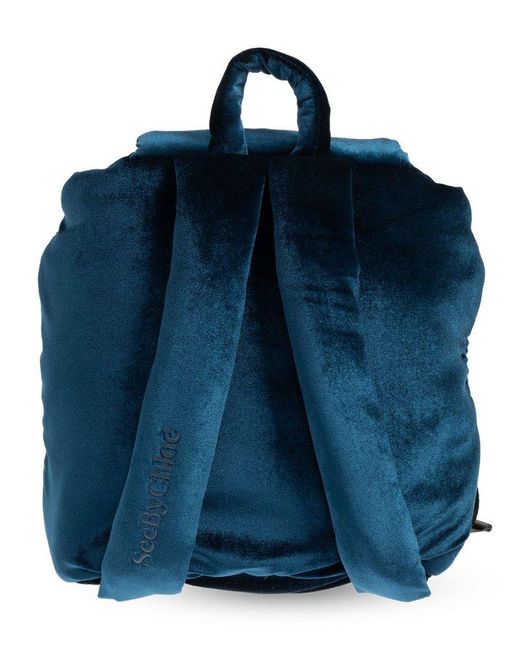 See By Chloé Blue Joy Rider Drawstring Backpack