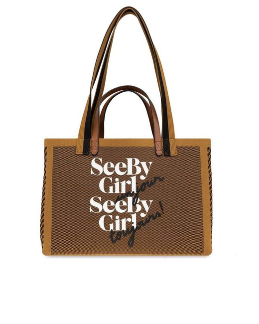 See By Chloé Brown 'see By Girl Un Jour' Shopper Bag,