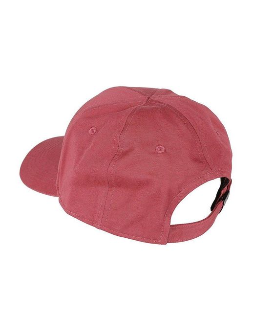 C P Company Red Gabardine Baseball Cap for men