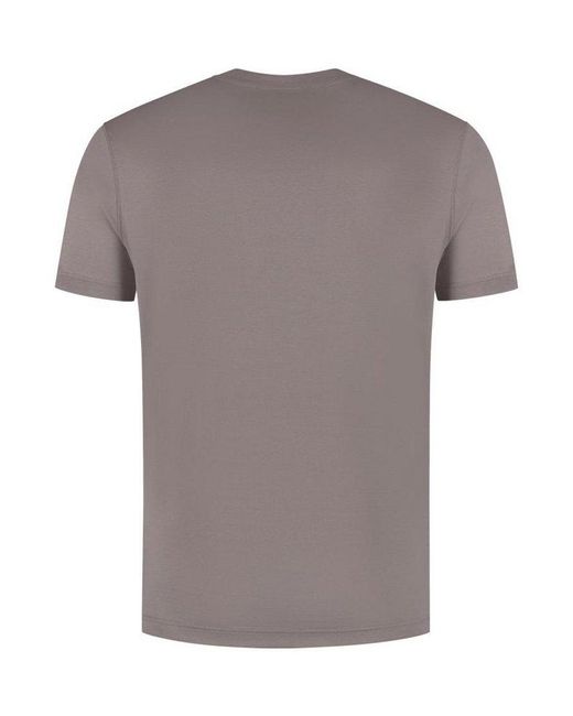 Gran Sasso Brown Crewneck Short-Sleeved T-Shirt for men