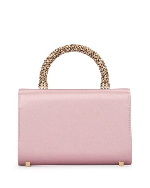 Roger Vivier Pink Embellished Foldover Top Tote Bag
